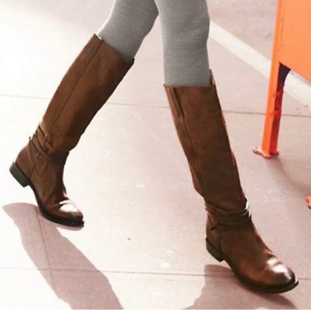 Frye Shirley Riding Plate‎ Boots Brown Size 6